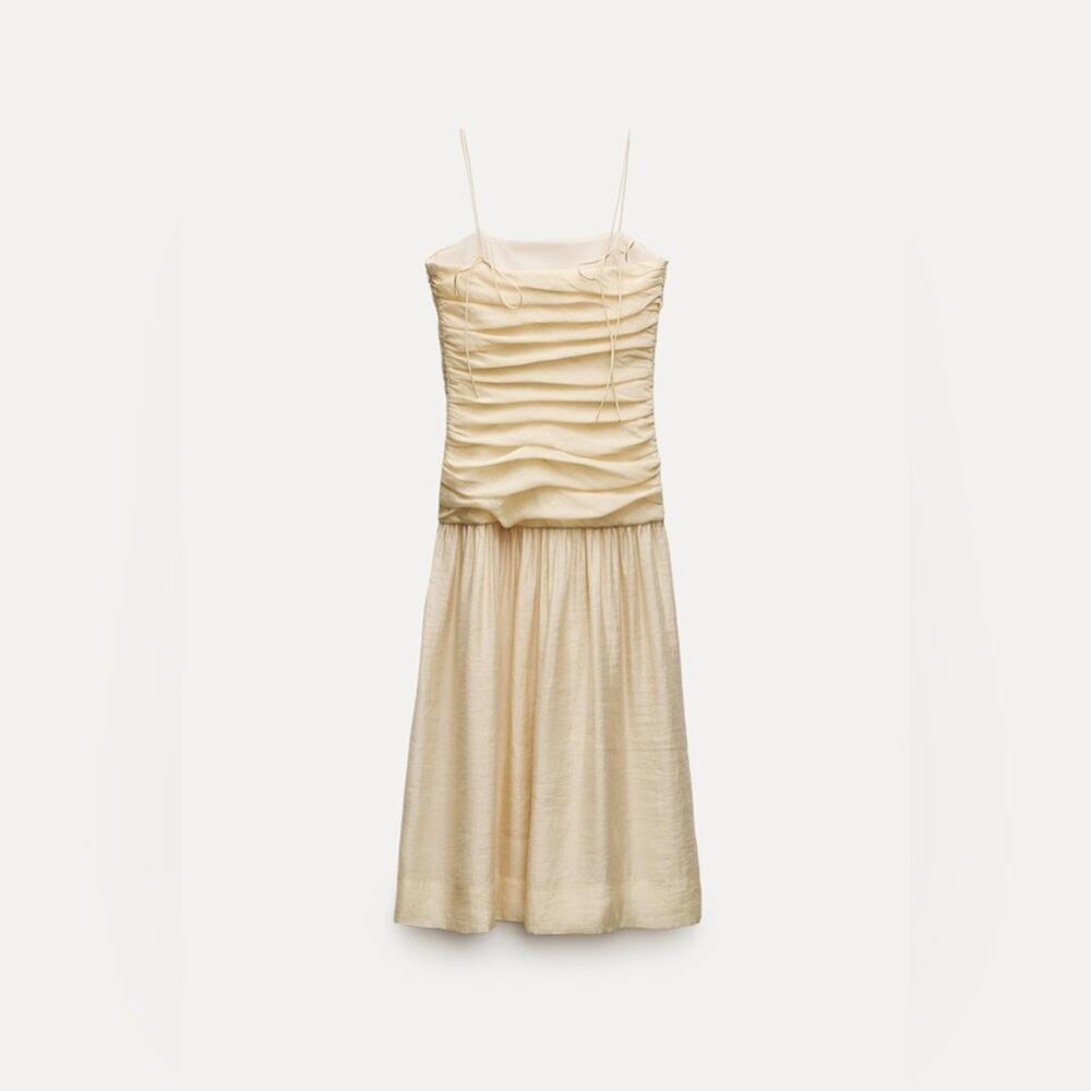 ZARA DRAPED MIDI DRESS ZW COLLECTION - Picture 9 of 14